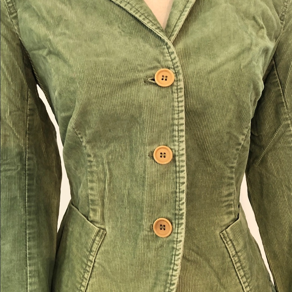 Vintage Y2K 2004 green corduroy J Crew blazer jacket size small